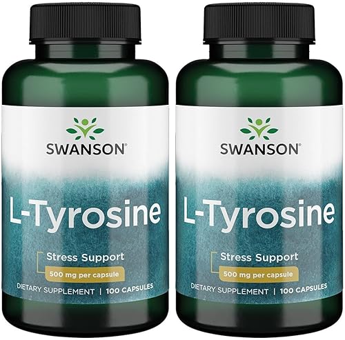 Swanson L-tirosina - Suplemento de aminoácidos que promueve el apoyo al estrés, la función cognitiva y la claridad mental, ayuda a apoyar la salud