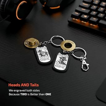 One Piece Merch, Anime Keychain with Charm & Dog Tag, One Piece Gifts with Premium Packaging