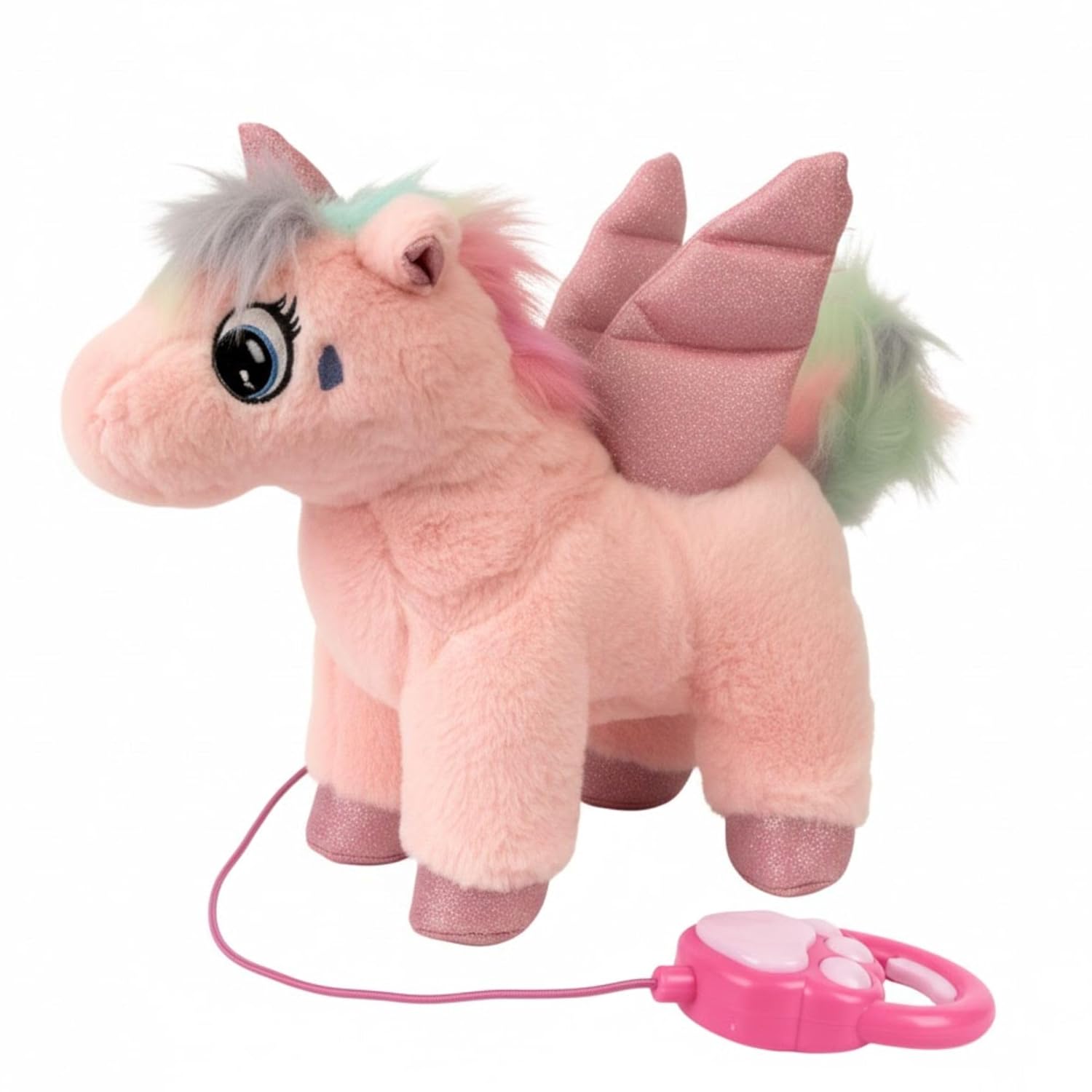 MABLE Remote Control Walking Unicorn Toy | Interactive Musical Plush Unicorn with Light & Sound | Dancing Stuffed Animal Toy with Leash Remote for Kids (Girls & Boys, 3+ Years)