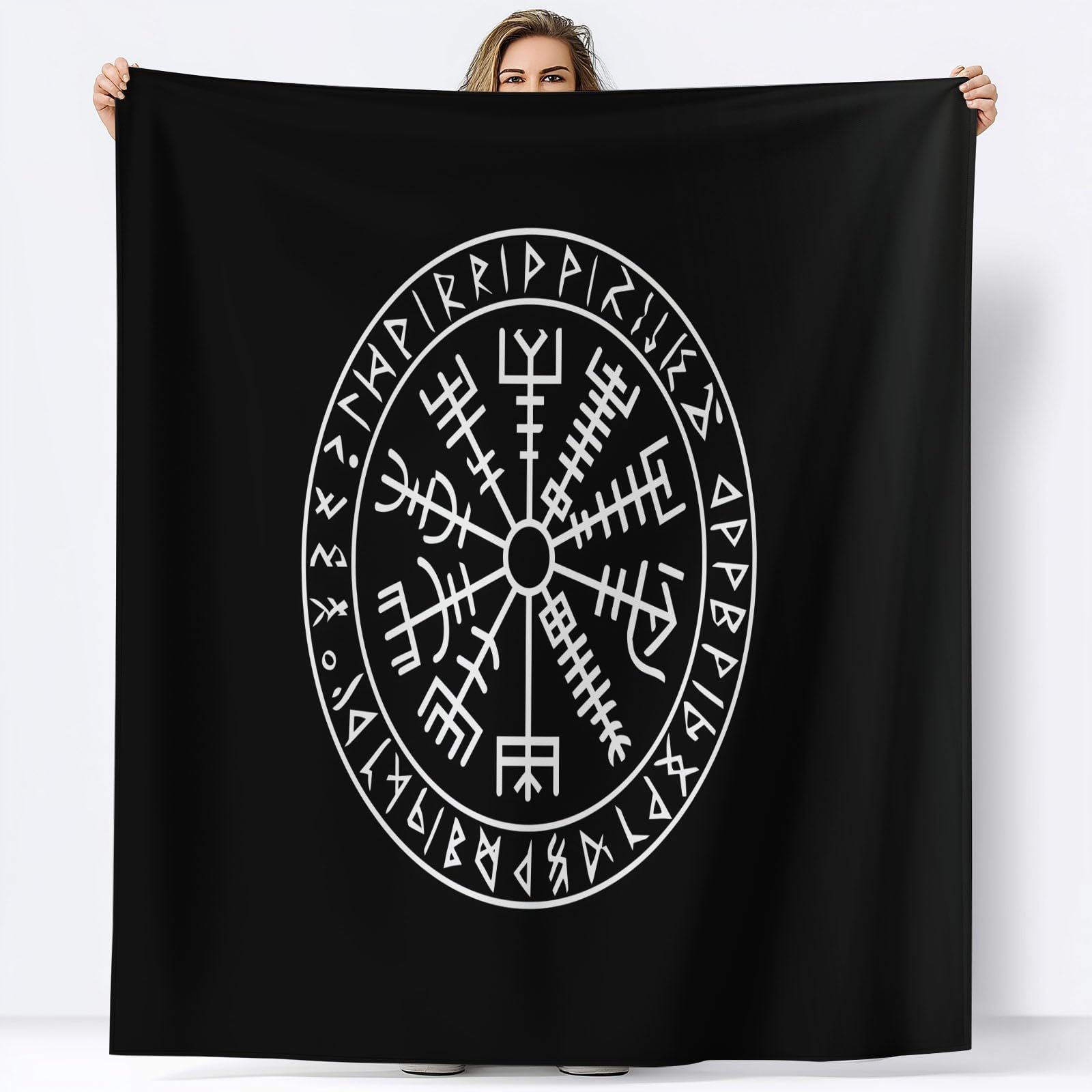 Koc polarowy z mikrofibry 220 x 240 cm, proste logo 3D nadruk 3D miękki pluszowy koc na łóżko dla dorosłych i dzieci, kemping, czarny