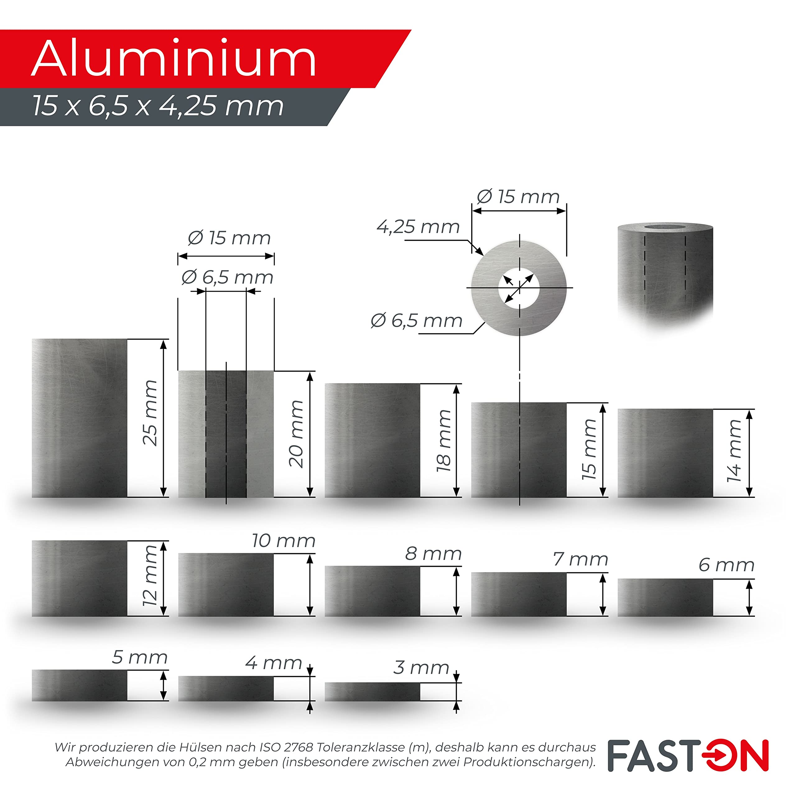 Produktbild von M6 Abstandshülse Aus Edelstahl 316 (A4) – 15 Mm O/D, Länge Wählbar, NEU, UK-Import