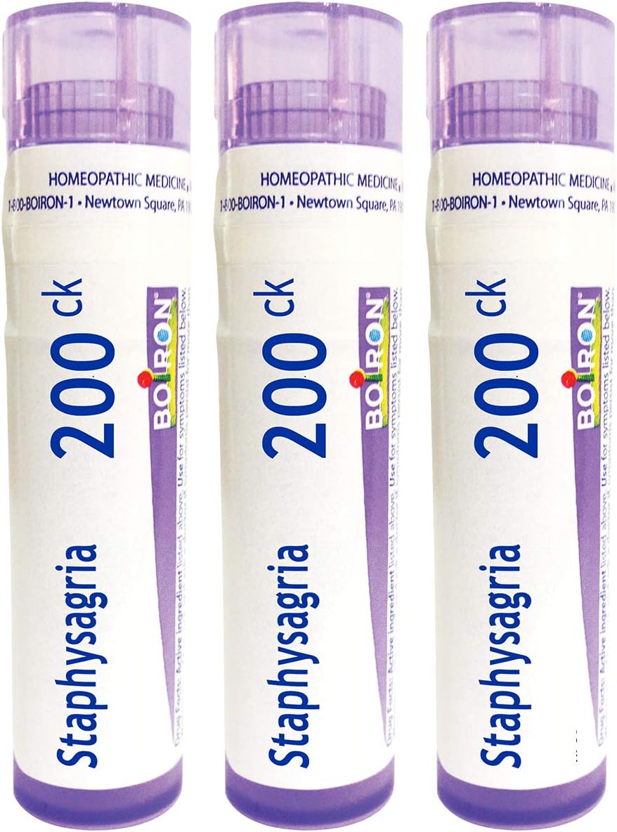 Boiron Staphysagria 200ck - Itching relief for surgical wounds (3 pack)