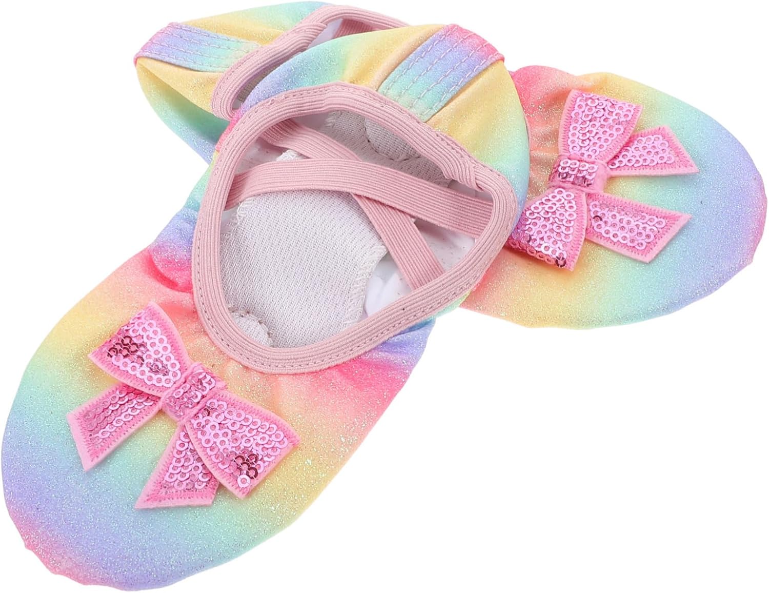 Girls Ballet Shoes for Dance Practice Soft Sole Split Design Slippers for Toddlers and Boy Girl for Dance Yoga and Gymnastics Easy and Off Rainbow Color Option