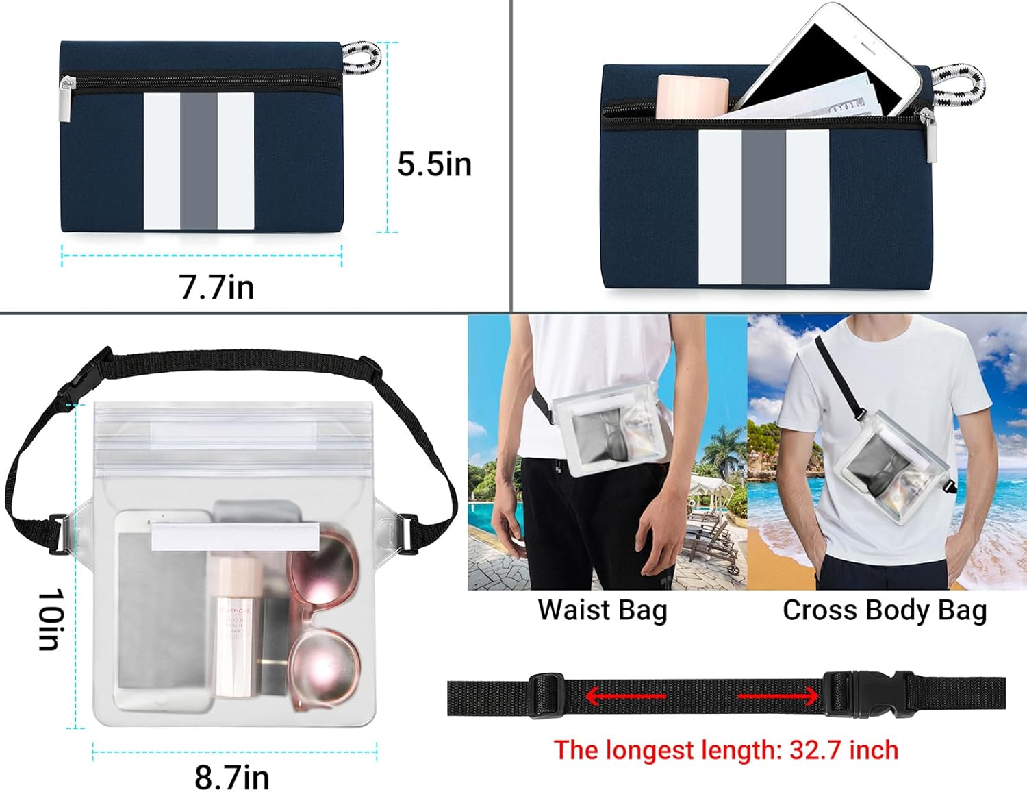 IBFUN Neoprene Bag, Large Multipurpose Beach Bag Neoprene Tote Bag with Inner Pocket for Women/Pool - Image 5