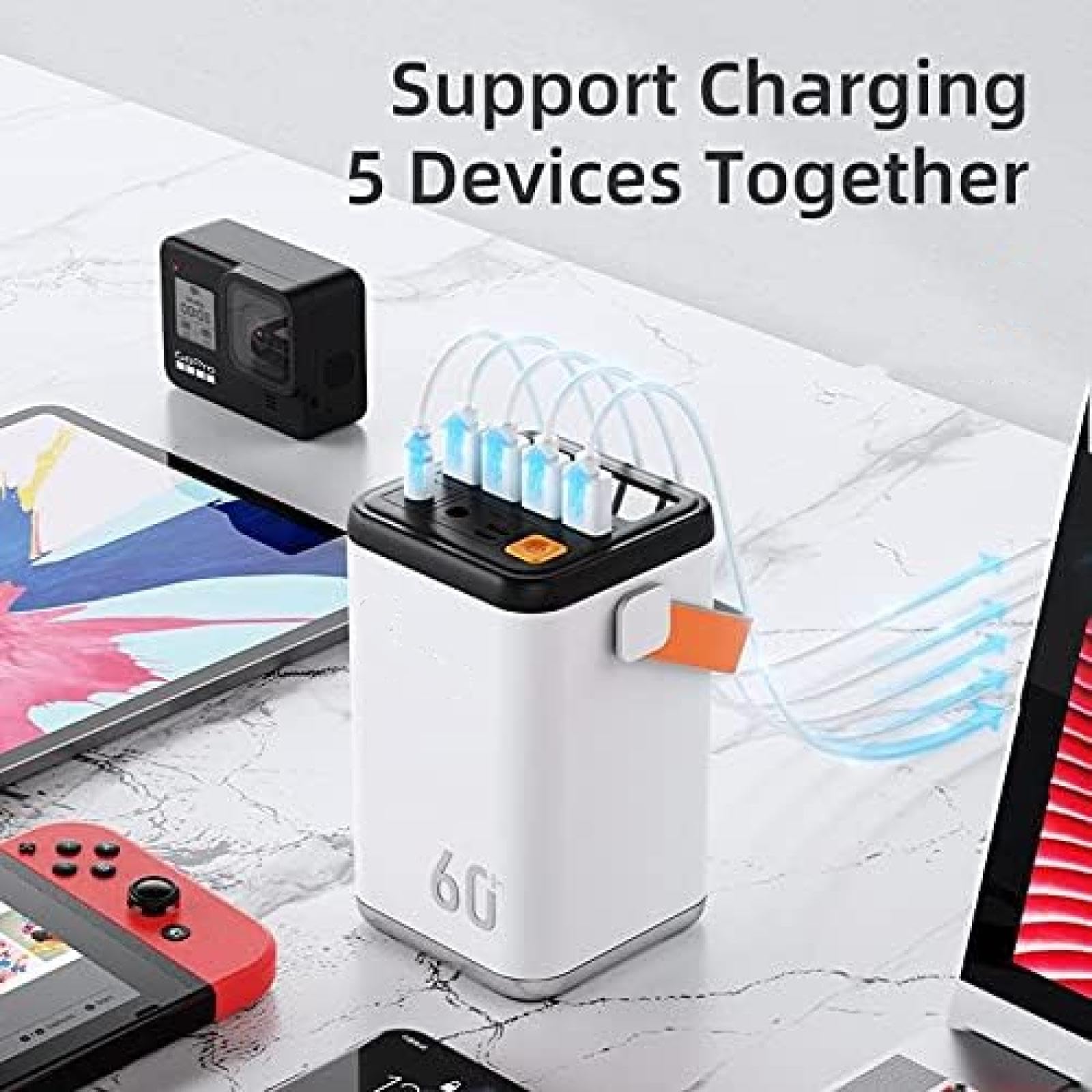 Powerbank Laptop Powerbank/PD20W o dużej pojemności powerbank 200Wh100000mAh o długiej żywotności, przenośny zasilacz do użytku na zewnątrz (100000mAh/biały)