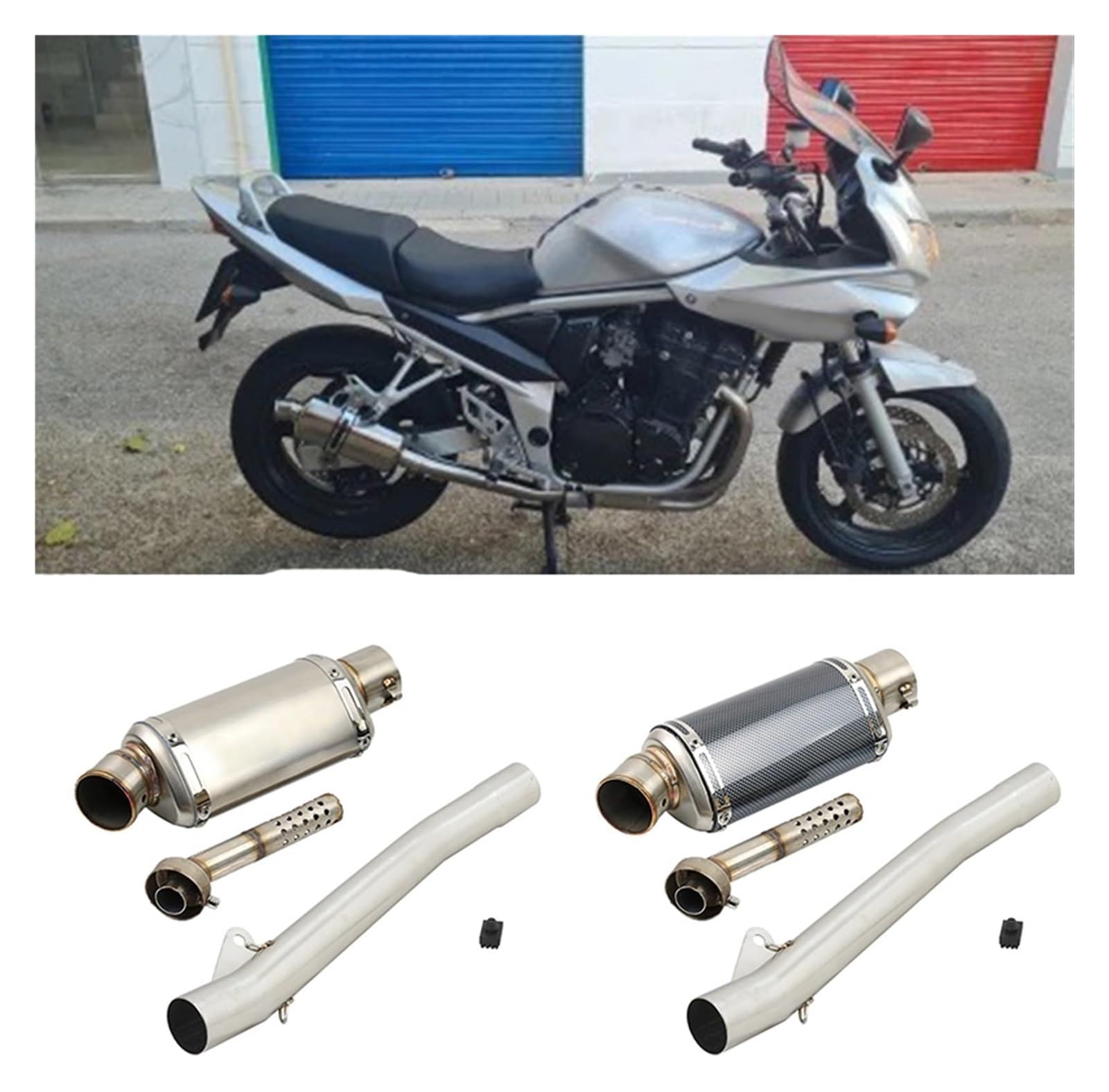 TRASH BIN per S&uzuki Bandit 600 GSF600 GSF600S GSF 600 GSF 600 S 1995-2006 Moto Scarico Escape Modify Link Pipe Marmitta Db Killer(Type a)