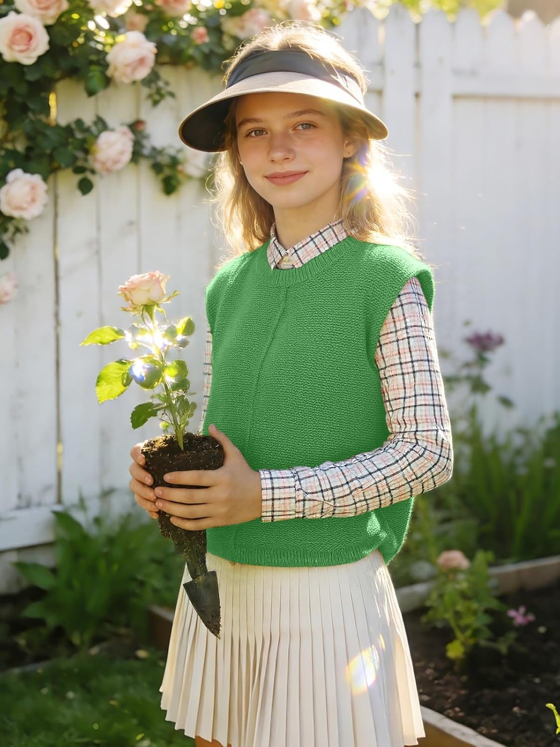 Girls Spring Summer Cap Sleeve Teen Tops Cute Casual Loose Knit Shirts Lightweight Vests Clothes Fashion Tops - Image 2