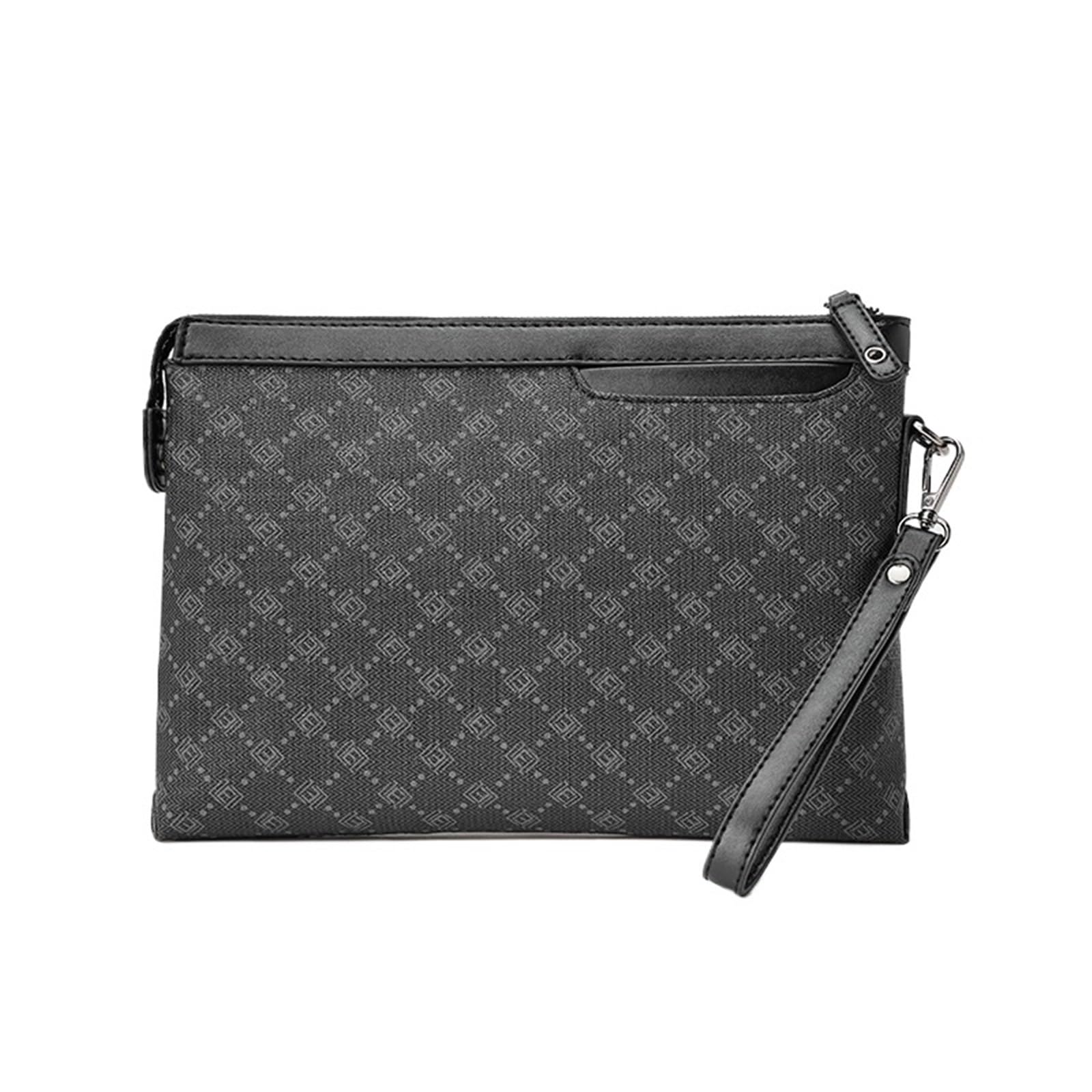 Pochette da uomo in morbida pelle Borsa da uomo Portafoglio rettangolare Pochette da polso for telefono