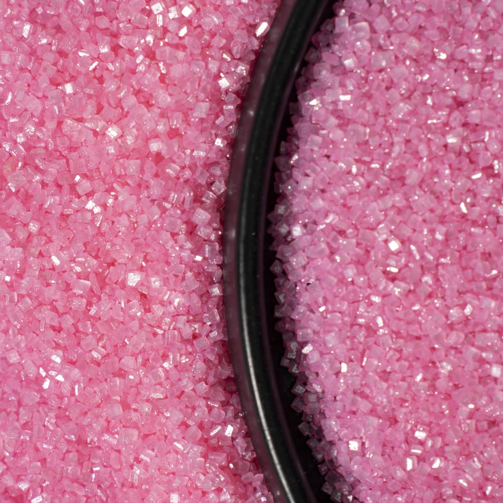 NIPEOR Pink Sanding Sugar, Edible Sugar Sprinkles 130g/4.6oz,Crystals for Cake, Cupcake, Cookie & Dessert Decorating, Ice Cream Toppings, Baking Decoration Supplies (Sanding Pink)