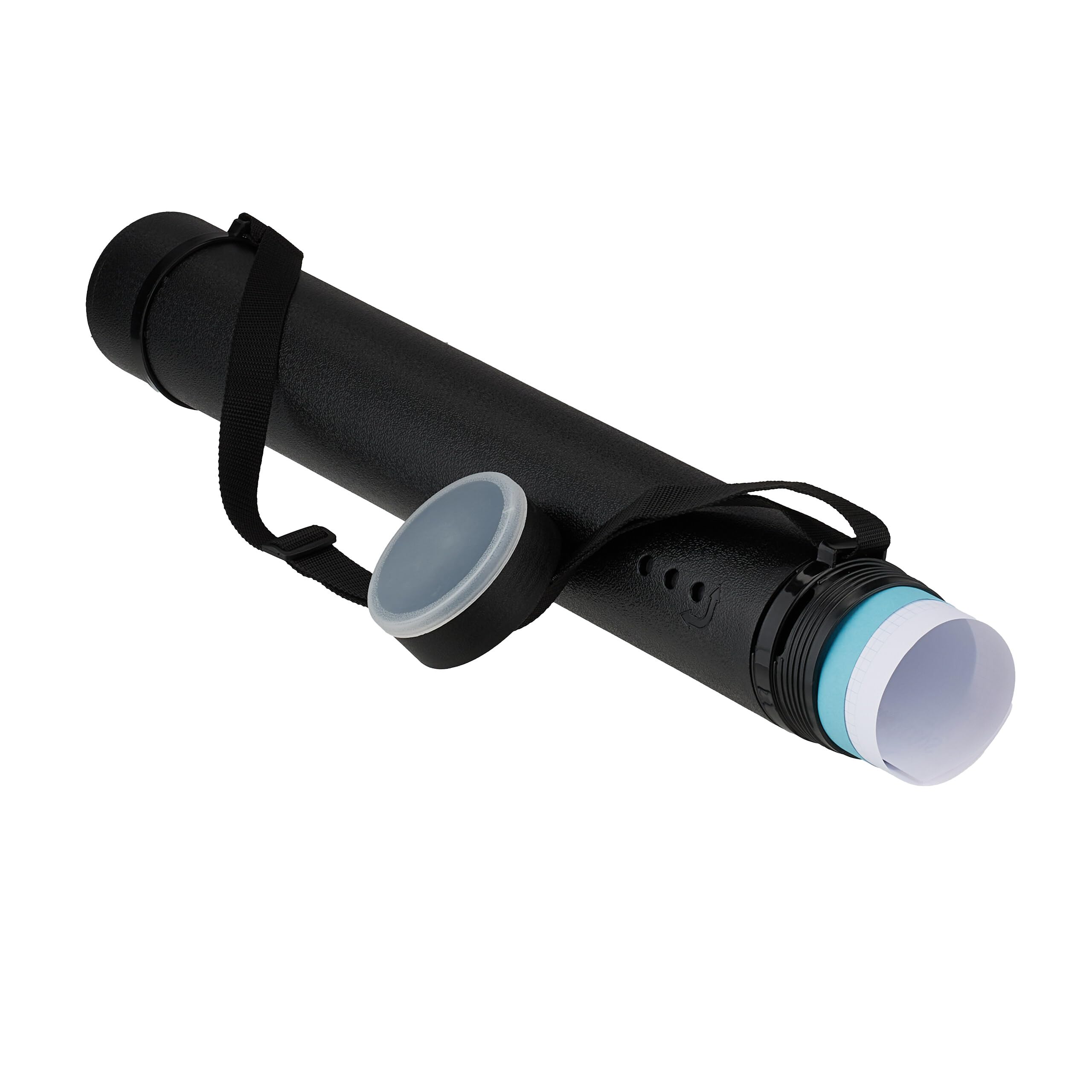 Relaxdays extendable poster tube, 63–108 cm, Ø 8.5 cm, for transporting posters and drawings, up to A0, black