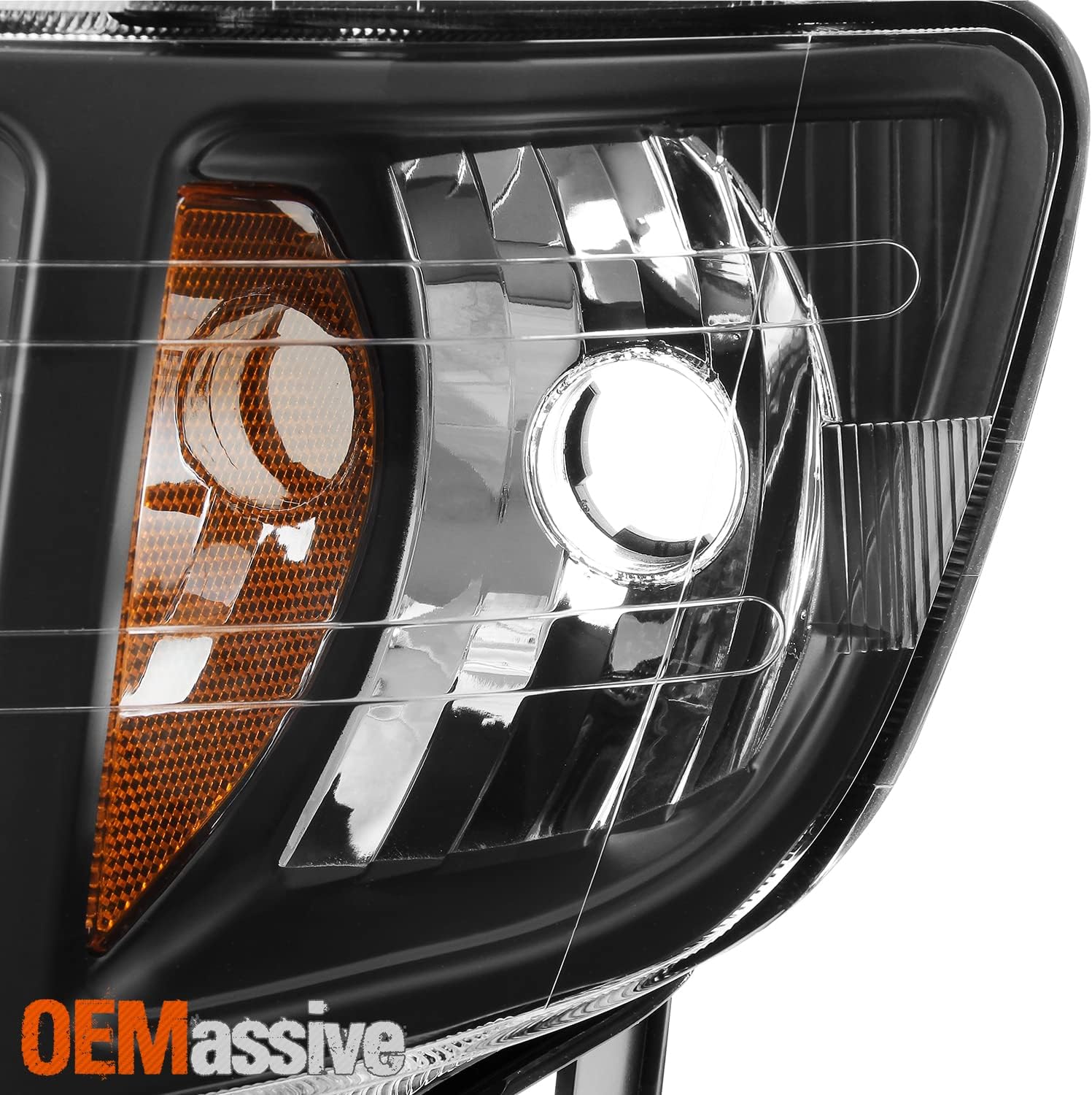 AKKON - For Honda Ridgeline Pickup Black Headlights Head Lamps Replacement Pair + Dark Red Tail Lights Combo