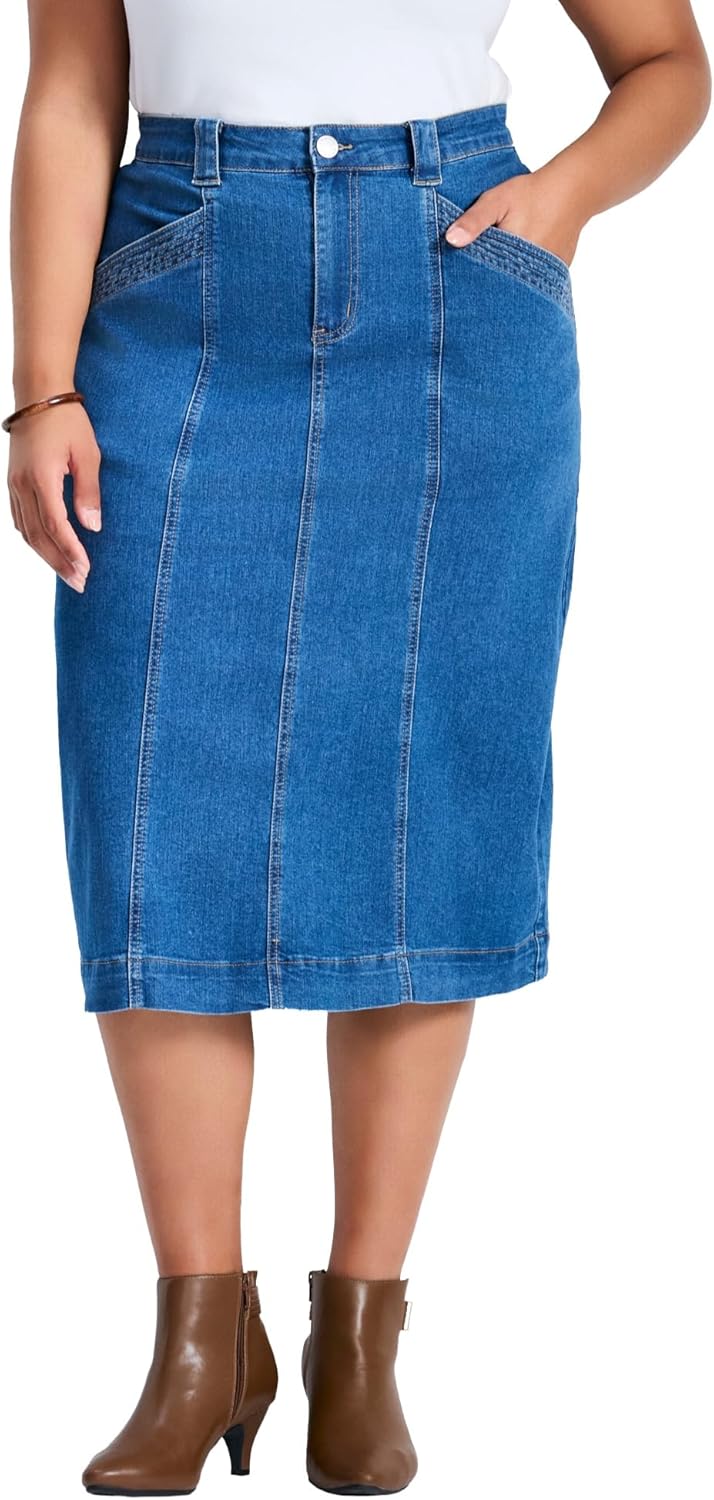 Avenue Women's Plus Size Taylah Denim Skirt