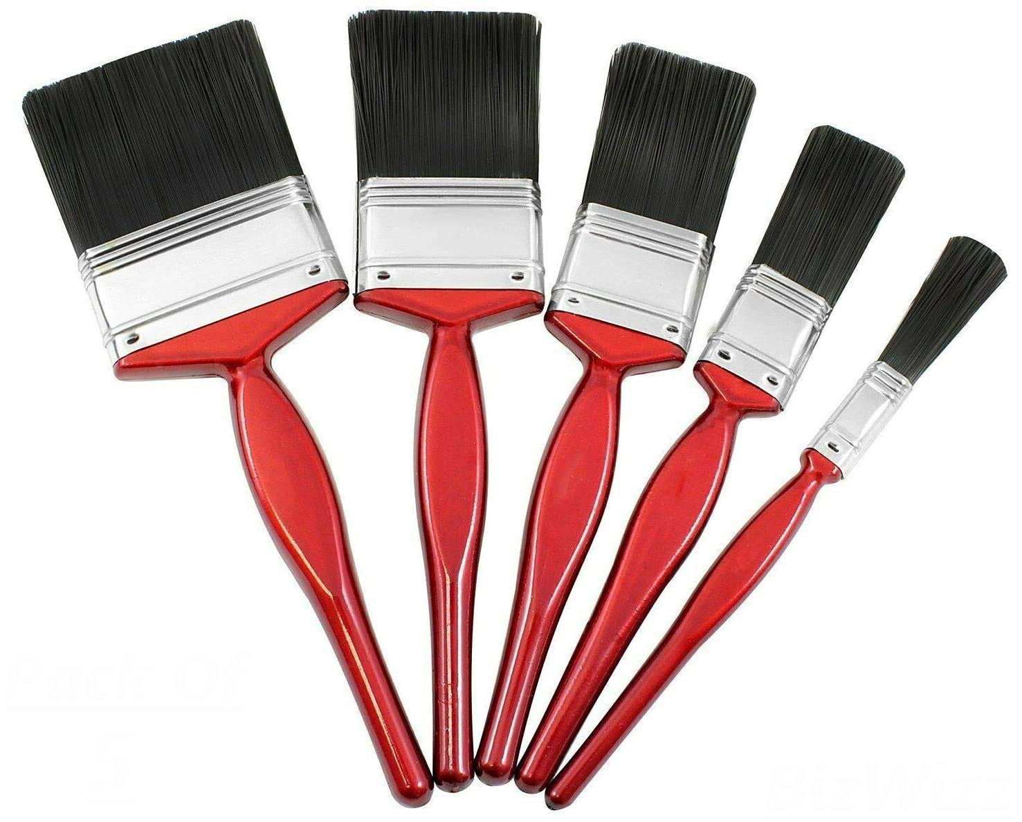 D.a.y. Republic Mixed Pack Of 5 Paint Brushes - Decorating Set, Multipurpose Synthetic Bristles, Ideal For Diy, Walls, Ceilings, Woodwork And Metal, 50Mm, 38Mm, 25Mm, 12Mm Brush Heads