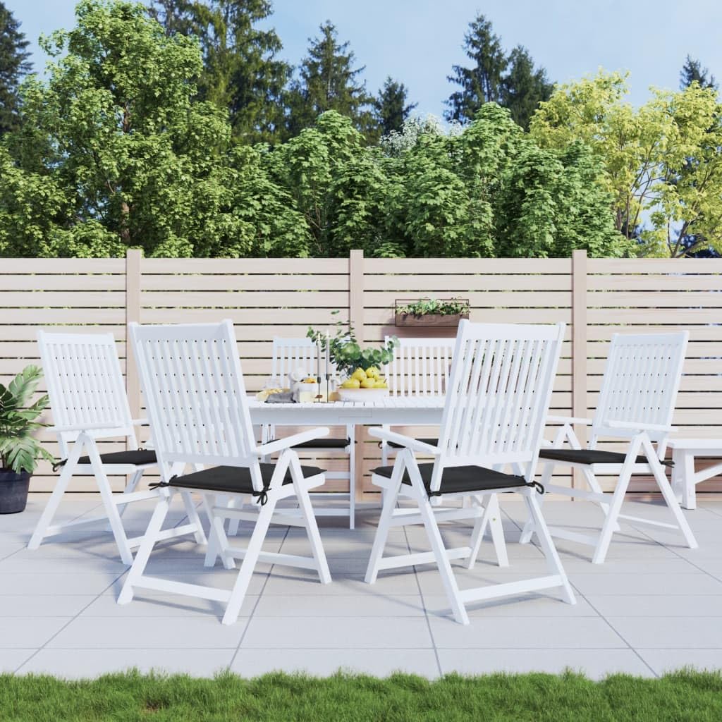 Coussin de chaise de jardin noir 50x50 lot de 6 en tissu Oxford pour terrasse