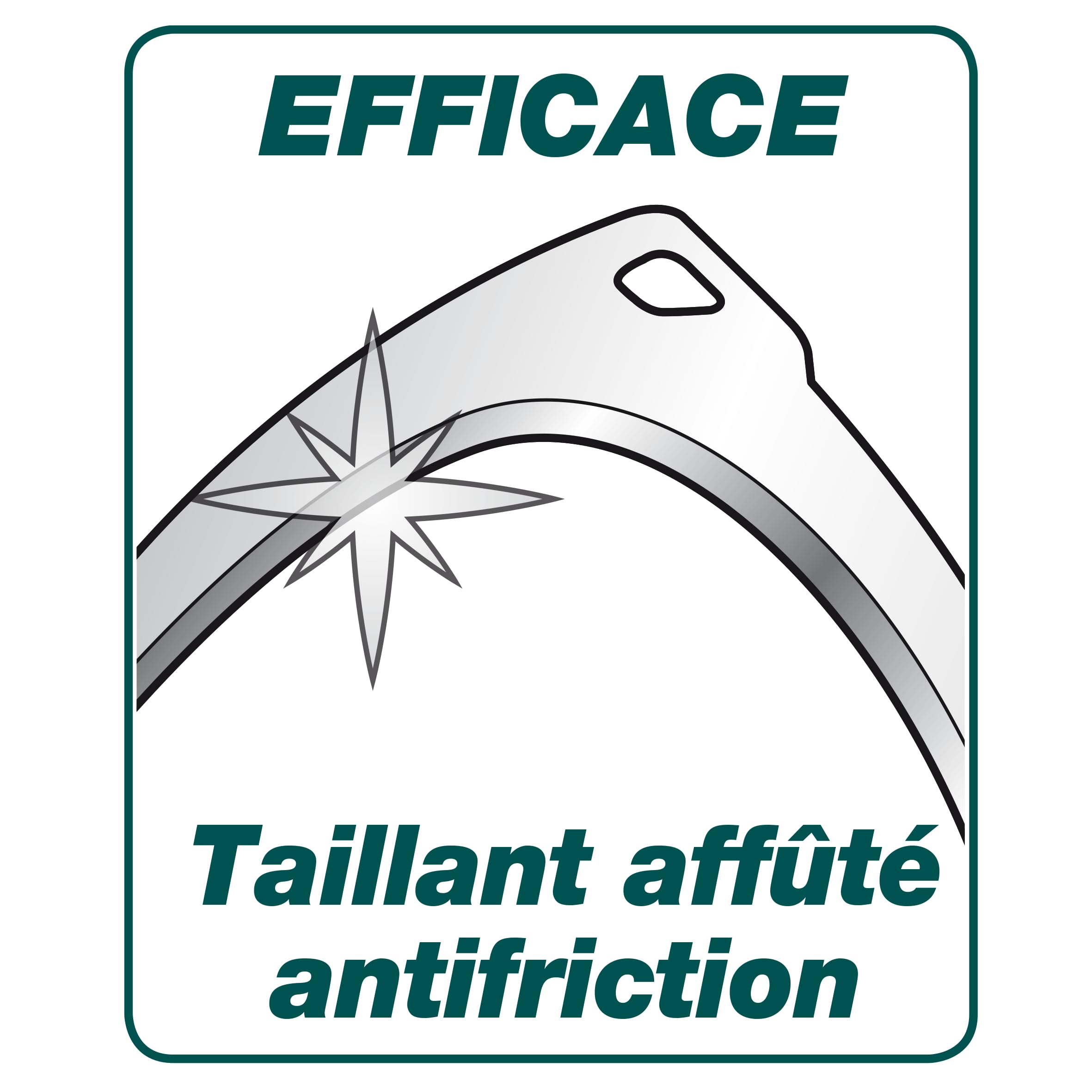 Faucille à broussailles coudée 50 cm Duopro – lame inox trempée 50-55 HRC – manche bi-matière – débroussaillage et fauchage précis