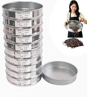 Premium Coffee Bean Grading Sieve Set, 12‑21 Mesh with Bottom Tray