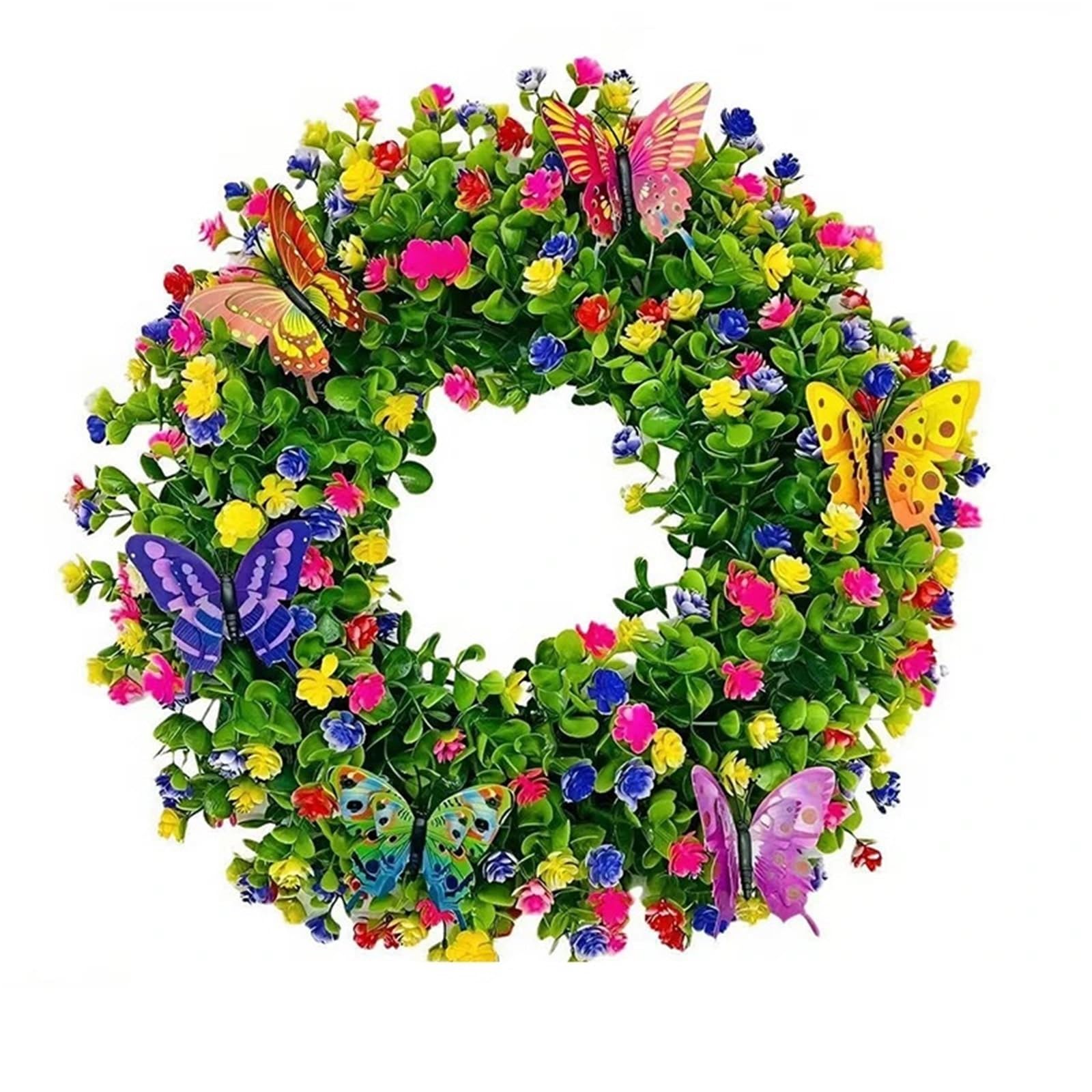 Luysgbxr Color03 Wreaths Wreath Artificial Flower Garland Eucalyptus Butterfly Summer Spring Decoration Door Living Room Home Decor Garden Patio Wall(Color03)