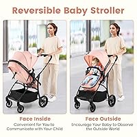 Vista 2 de INFANS Cochecito de bebé 2 en 1, cochecito convertible con moisés, asiento reversible, respaldo ajustable, plegable con una mano, cochecito compacto