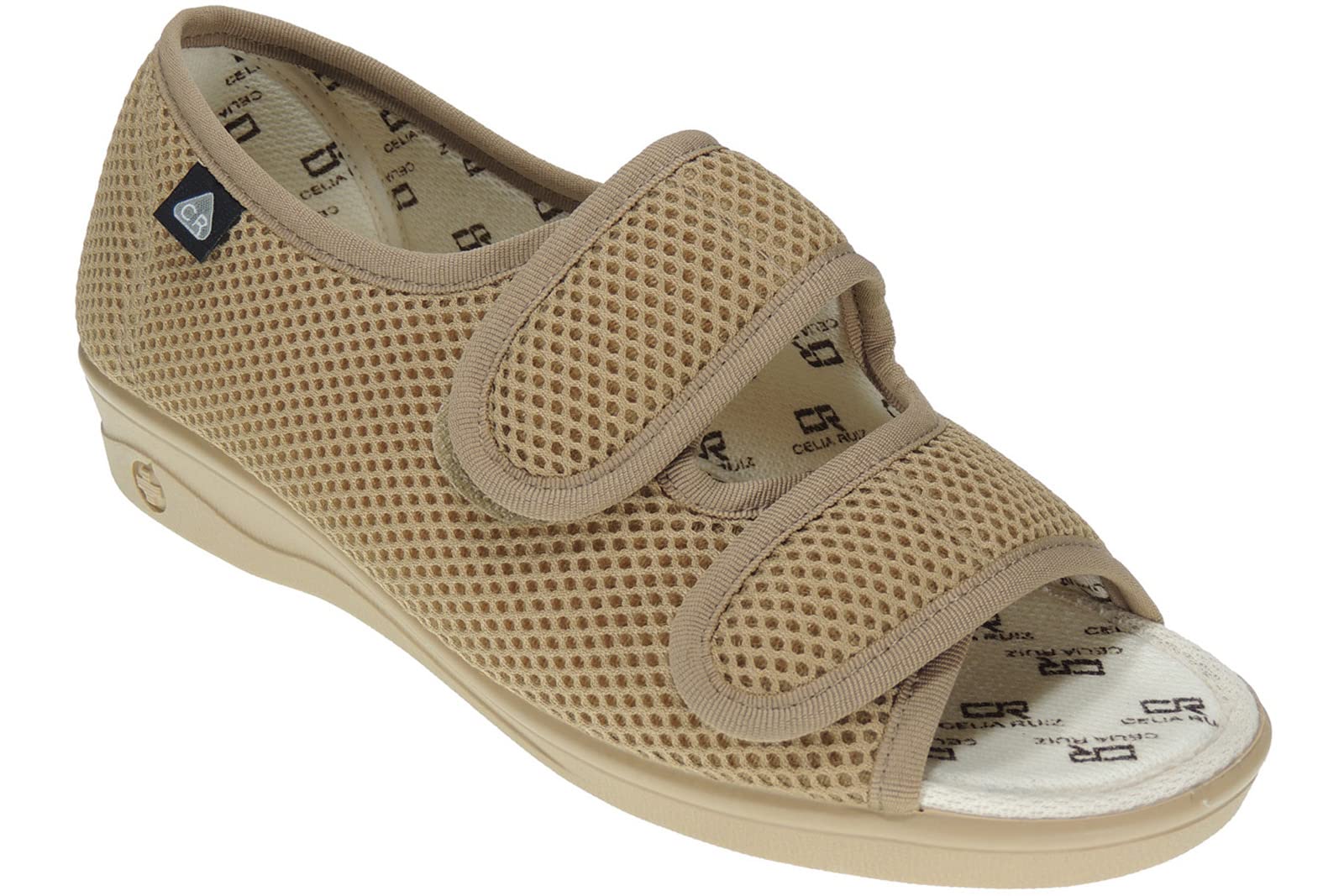 Calzados Romero. Zapatillas Anatómicas para Pies Delicados en Ancho Especial con Tratamiento Antibacteriano para Mujer. Ref. 0476. Beig Talla 39