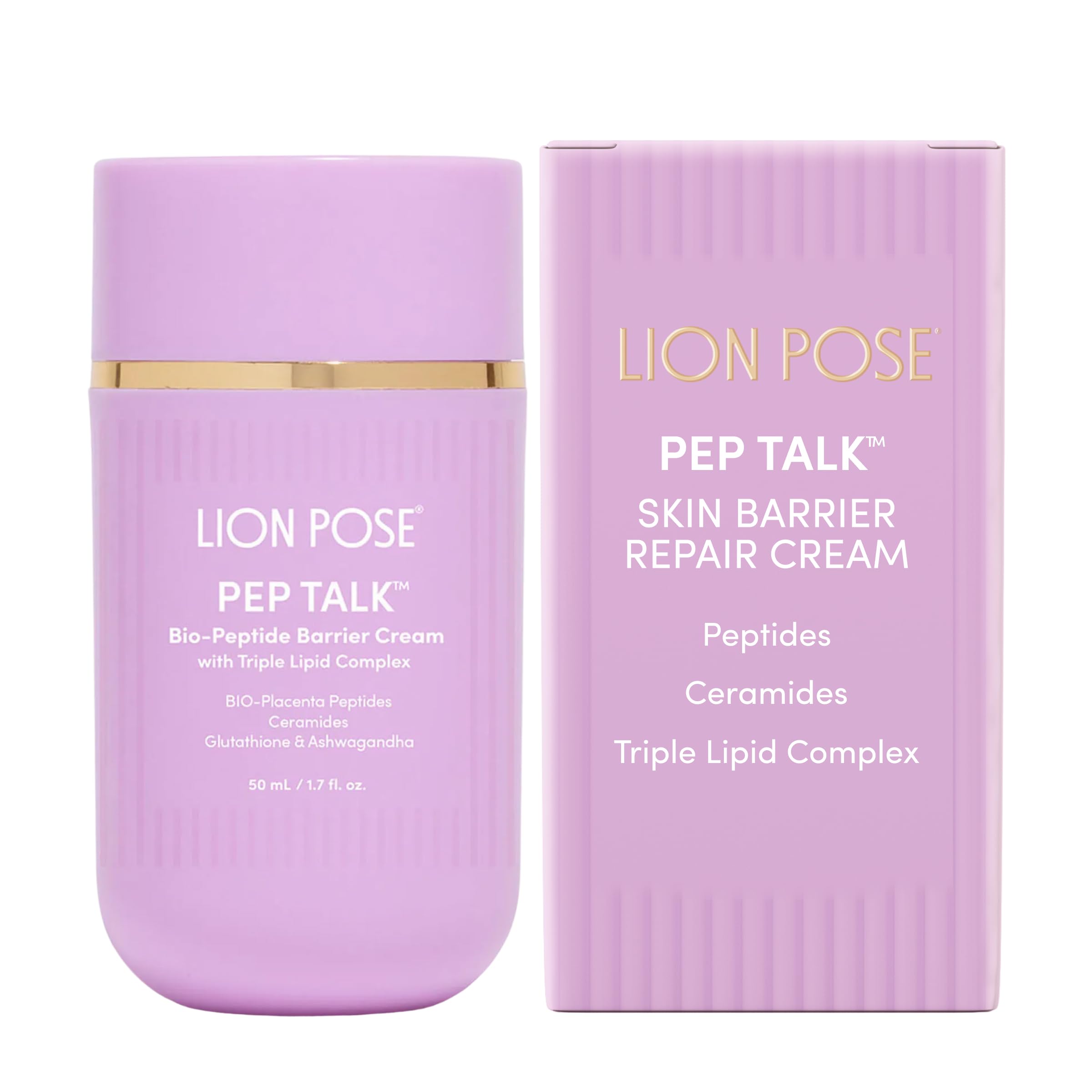 Amazon.com: LION POSE Pep Talk Bio-Placenta Barrier Repair Cream for  Redness & Dryness, Body and Face Moisturizer, Ceramide Barrier Repair  Moisturizer Infused with Glutathione and Ashwagandha, 1.7 fl oz : Beauty &