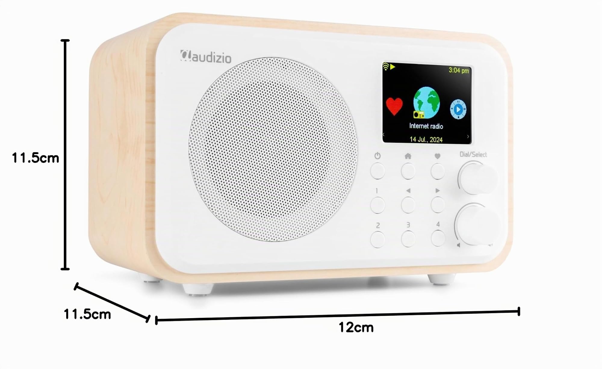 Audizio Vicenza - Radio Digital Dab+/FM e Internet con Bluetooth 5.0, batería Recargable de 10h, Pantalla a Color, Ideal para Cocina, Viajes o Escritorio, diseño Compacto en Blanco con WiFi Integrado