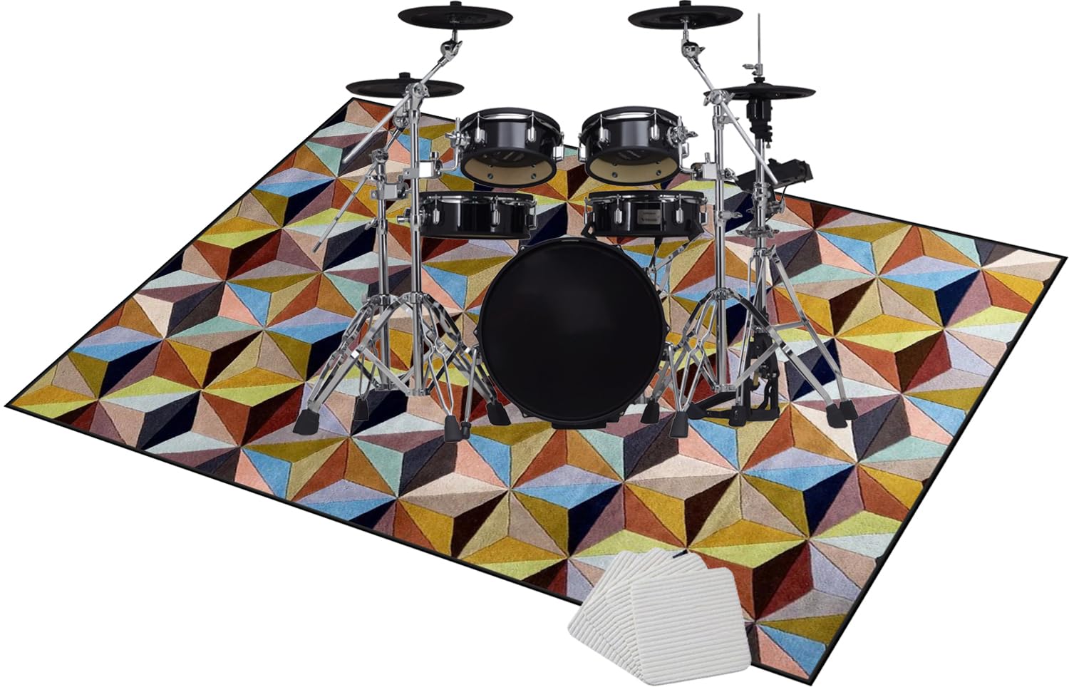 Dywan perkusyjny, izolacja akustyczna, mata wygłuszająca, dywan perkusyjny, 230 x 200 cm, profesjonalny, prostokątny, elektroniczny zestaw perkusji jazzowej