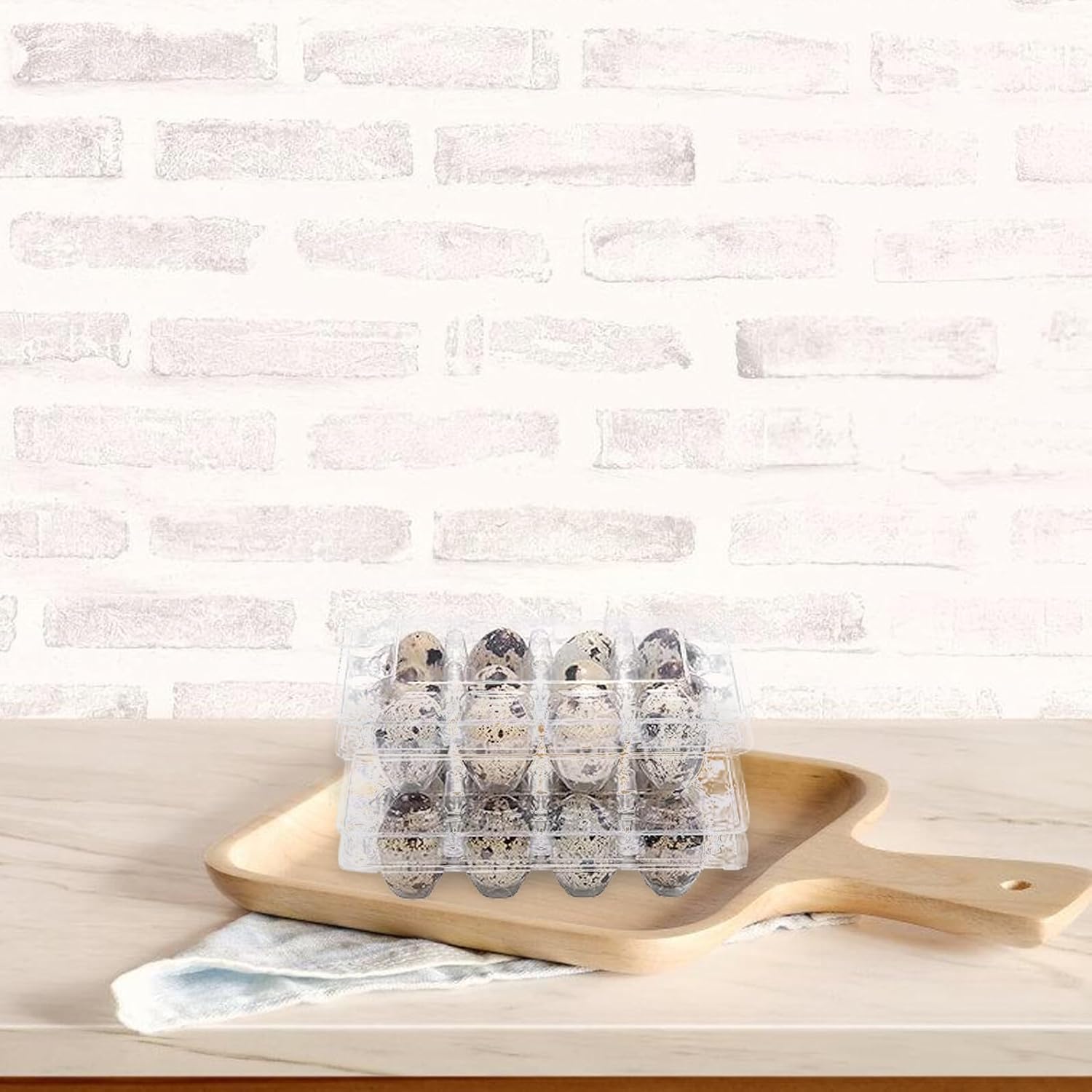 120pcs Plastic Quail Egg Cartons Bulk Dozen Egg Storage Boxes with Shockproof Tray for Kitchen and Farm Use