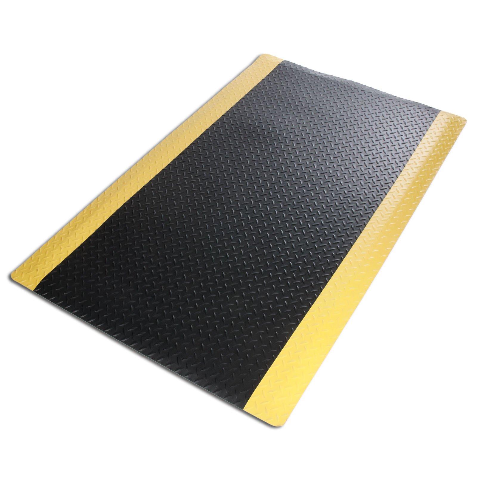 etm Tapis antifatigue résistant, amortissant et antidérapant | Industriel | Tailles et Couleurs au Choix | Heavy-Duty Diamant, Noir Jaune - 90x150 cm