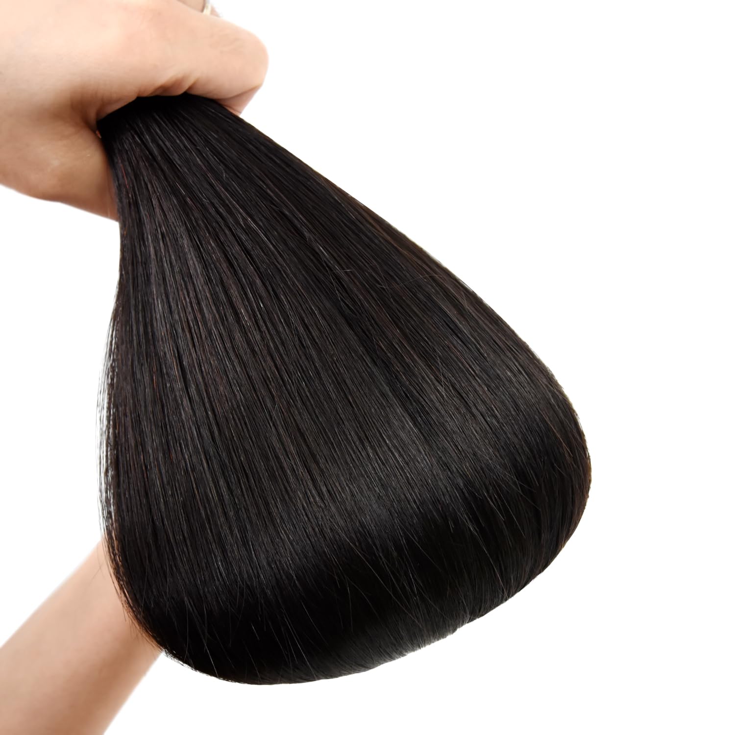 Nano Ring Estensioni dei Capelli Nano Loop Tip 50g Capelli Umani Extension (45cm #1B nero naturale)