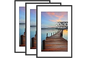 20x30 Poster Frame 3-Pack: Enhance Your Gallery Wall with Charcoal Elegance