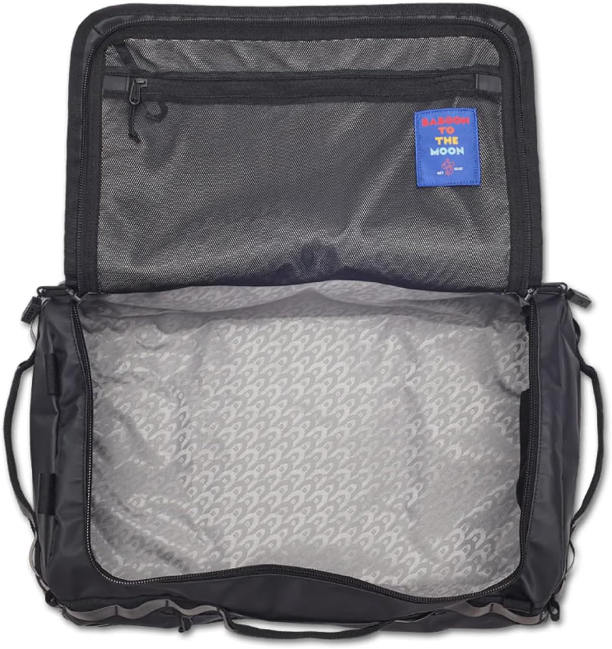 Baboon to the Moon Go-Bag Small 40L | Waterproof Travel Duffel Bag for Men & Women, Gym Bag, Carry-On Luggage, Weekend Getaway, TSA-Approved, Detachable Backpack Straps (Black) - Image 9