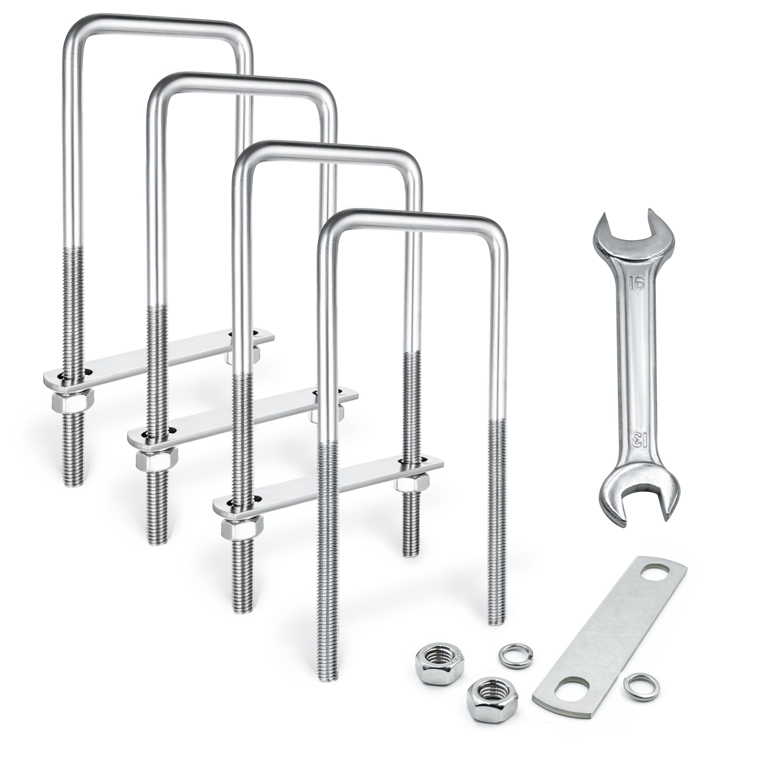 M8 Stainless Steel U-Bolts - 4 Sets, FREE SHIPPING -22 M8 Stainless Steel U-Bolts - 4 Sets, FREE SHIPPING -22