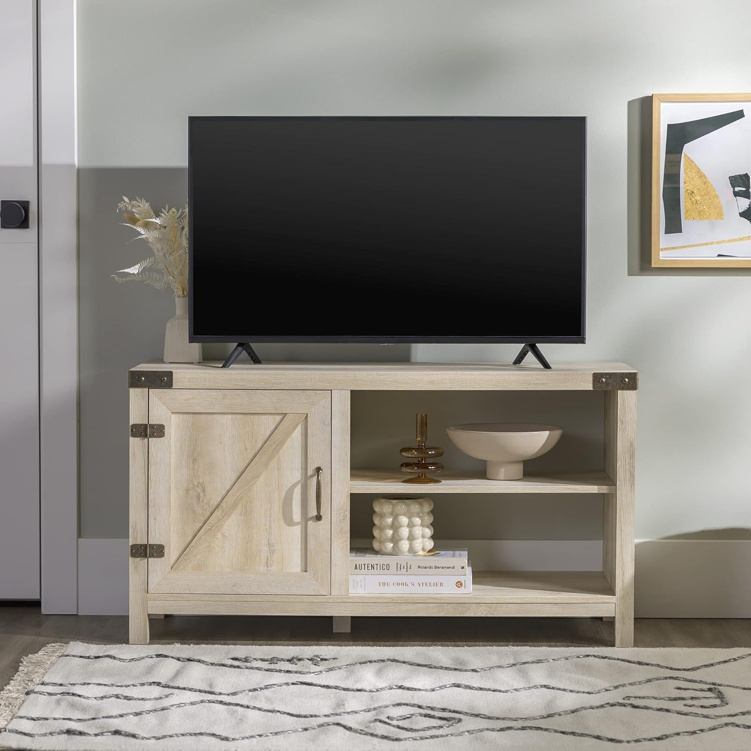 Home Accent Furnishings 44 Inch Barn Door TV Stand with