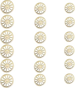 18 Piece Craft Wooden Wheels Set 3 Sizes Unfinished Wood Wheels for DIY Projects Painting Home Bar Party Decorations Blank Wood Discs for Toy Cars Trains and Wagon Crafting Activities