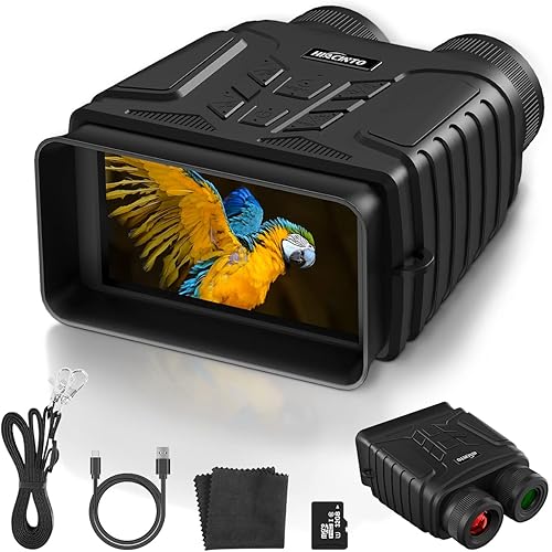 Hiacinto Binoculares de visión nocturna Gafas de visión nocturna de pantalla grande de 45 pulgadas para adultos visión nocturna infrarroja digital