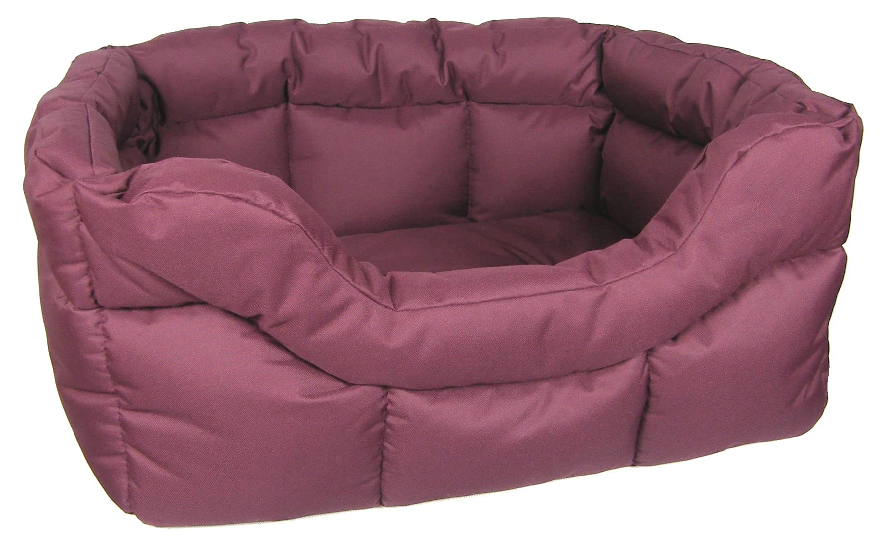 P&L Superior Pet Beds QUALITY COMFORT PRACTICALITY P&L Heavy Duty High Sided Rectangular Waterproof Dog Bed (Burgandy, M)