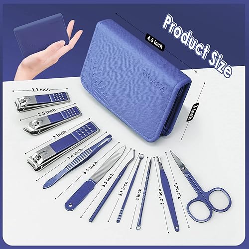 Miniatura 8 de WOAMA Juego de manicura - Kit de pedicura 10 en 1 con bolsa negra, kit de manicura para mujeres y hombres