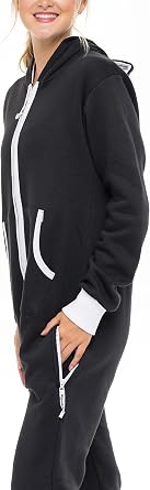 Skylinewears Women's Fleece Non-Footed One Piece Onesie Adult Hooded Pajamas Ladies Jumpsuit