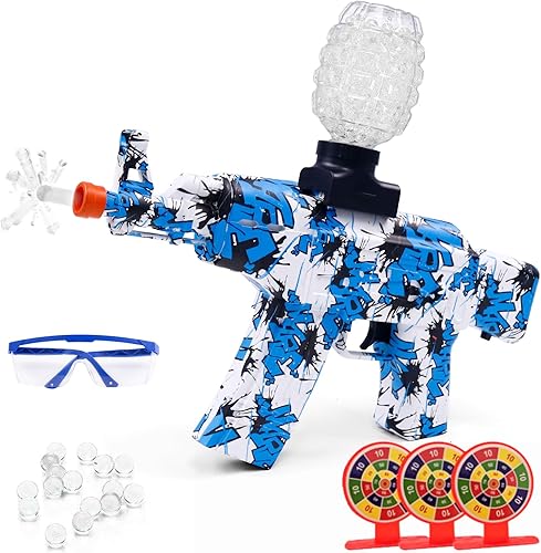 Lanzador eléctrico de bolas de gel de 160 FPS de alta velocidad con gafas, juguete de salpicaduras de bolas de gel recargable, juego en equipo de