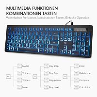 Rii Gaming Billentyűzet és Egér Szett LED Háttérvilágítással, Vezetékes QWERTZ 3
