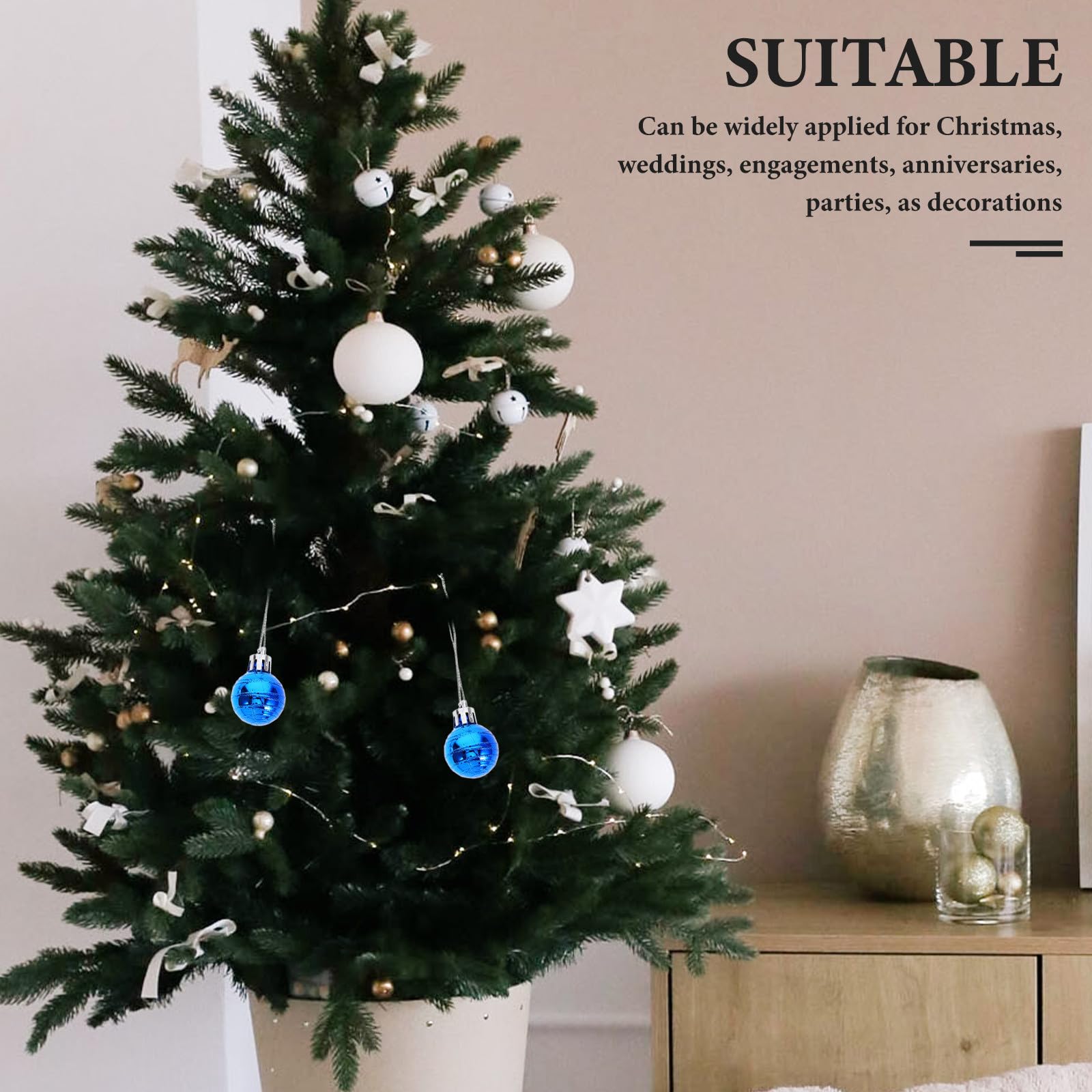 Sosoport 12 Stück Weihnachtsbaum Hängedekoration aus Kunststoff Leichte Christbaumkugeln im Festlichen Design Dekorative Weihnachtsbaumkugeln für Zuhause und Fenster zur Festlichen Stimmung