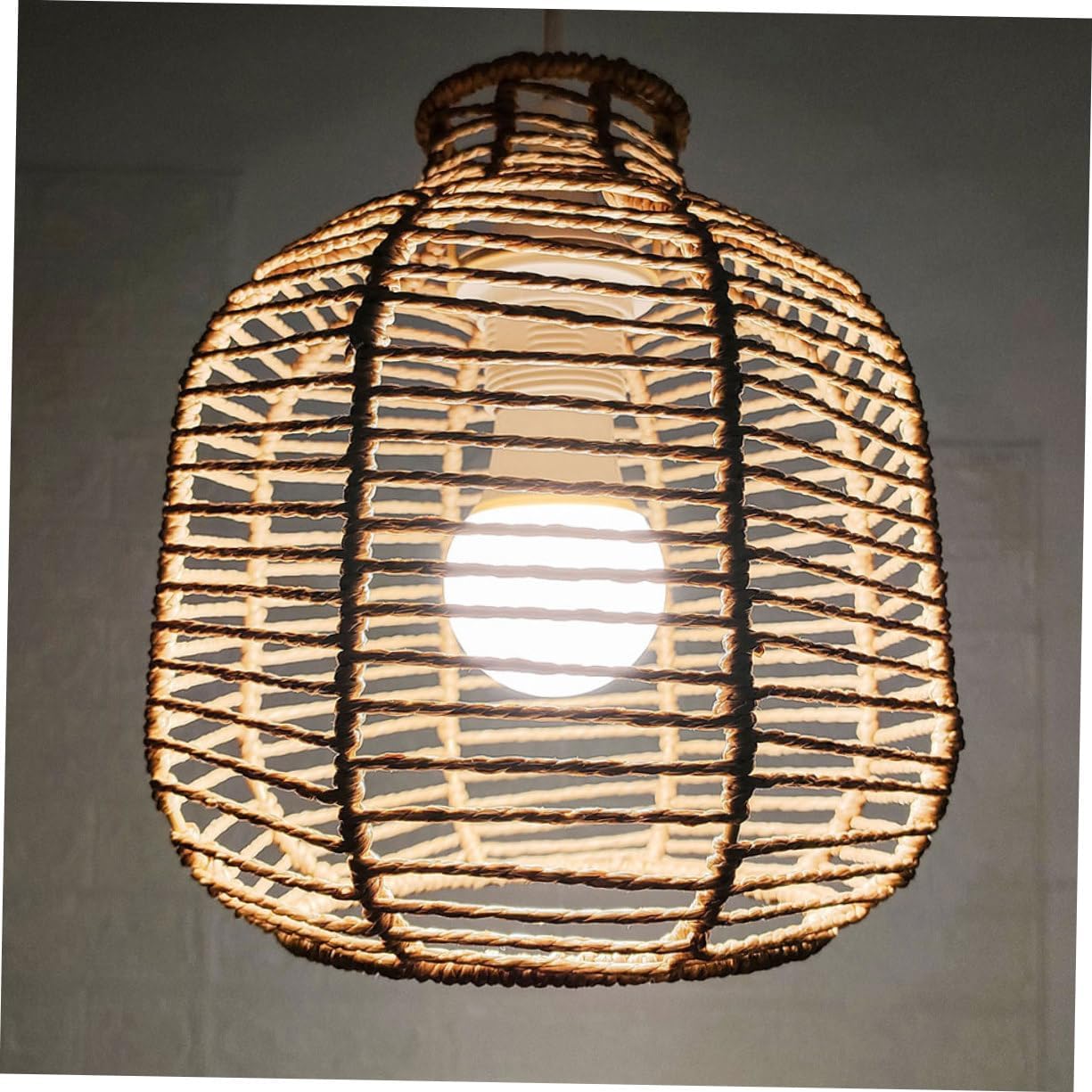 Handwoven Lampshade Rustic Ceiling Lamp Modern Farmhouse Chandelier Unique Lamp Shades for Home