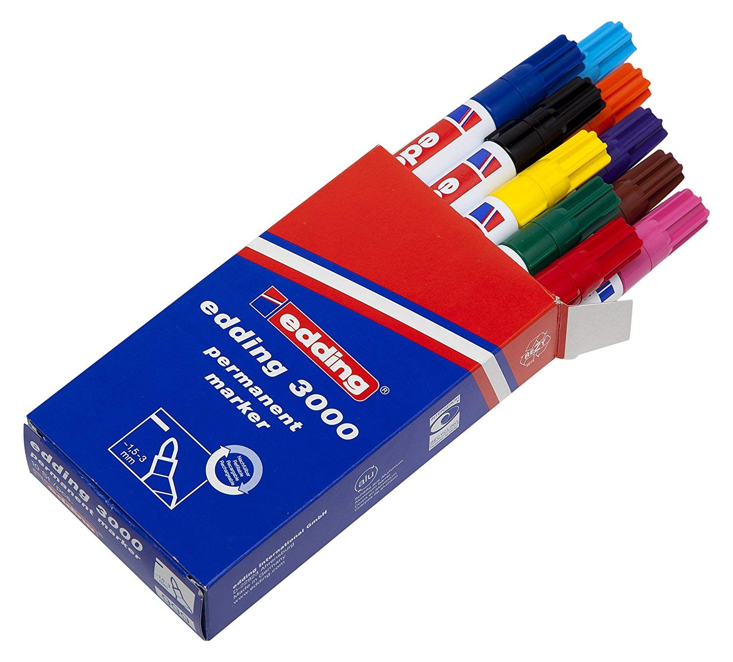 Edding 3000 - Pennarello indelebile (confezione da 20), tutti i colori