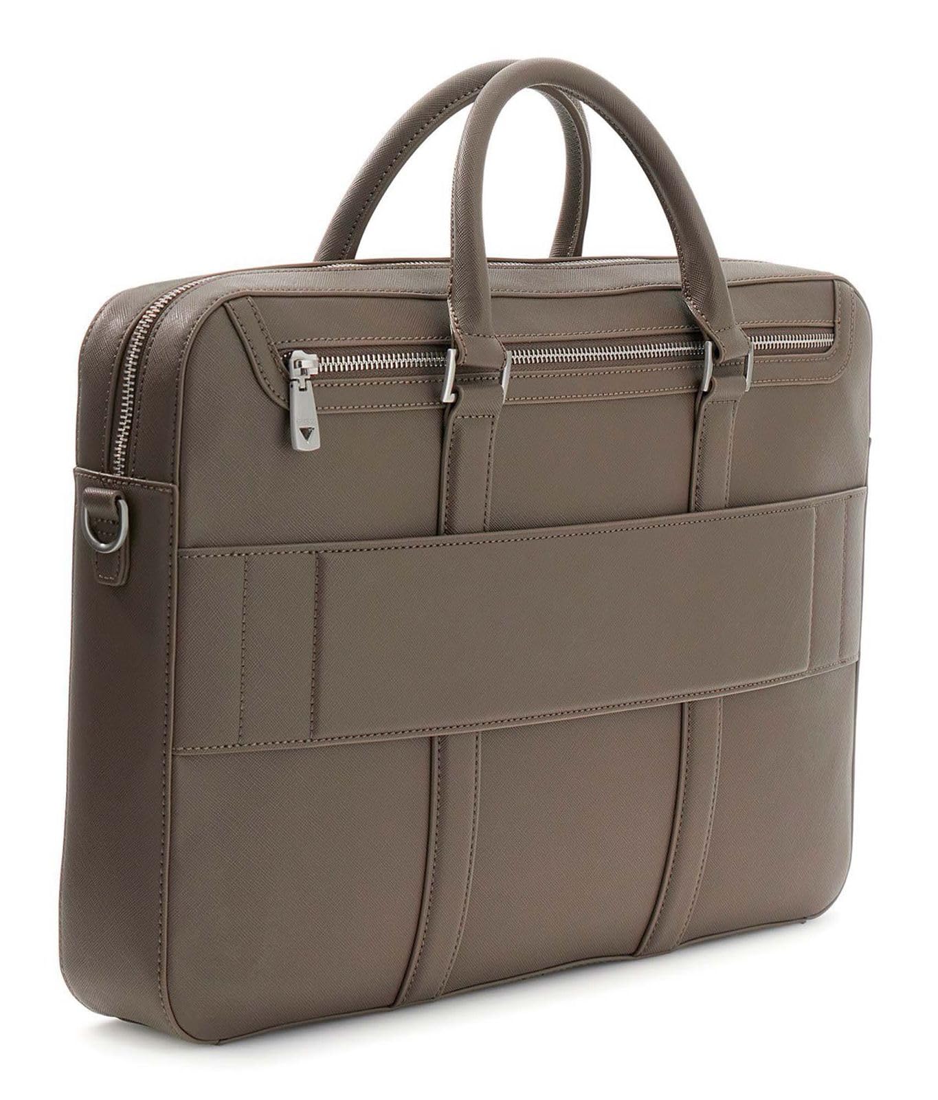 GUESS Businesstasche mit Laptopfach Milano Laptop Bag Brown Shitake taupe