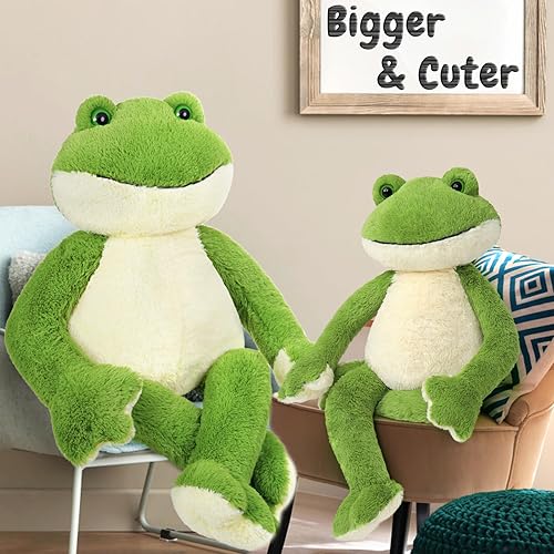 Miniatura 2 de MoriMos - Rana de peluche para niños y niñas, rana de peluche grande de 36 pulgadas, rana verde con patas largas y brazos, animales de peluche