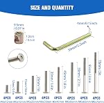 Socell 61pcs Crib Bunk Bed Furniture Hardware Replacement Kit, Stainless Steel Hex Drive Socket Cap Furniture Barrel Screws Bolt Nuts Assortment Kit for Crib Screws with 1 Wrenches(M6x12mm-75mm)