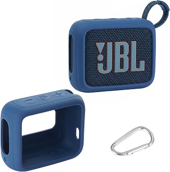 Silicone Cover Case Compatible with JBL Go 4 Ultra Portable Bluetooth Speaker Blue