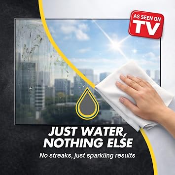 Streak Free Cleaning Cloth 3 Pack Clean Any Surface with Just Water Eco Friendly Environmentally Safe Perfect for Window, Mirror, Kitchen, Counters, Appliances, Car, Cycle, TV Screen