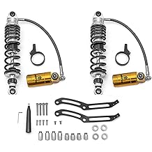 Mofun Remote Reservoir Rear Suspension Shocks with Gold Reservoir Compatible with Harley Touring Road King Electra Street Road Glide 2014-2025