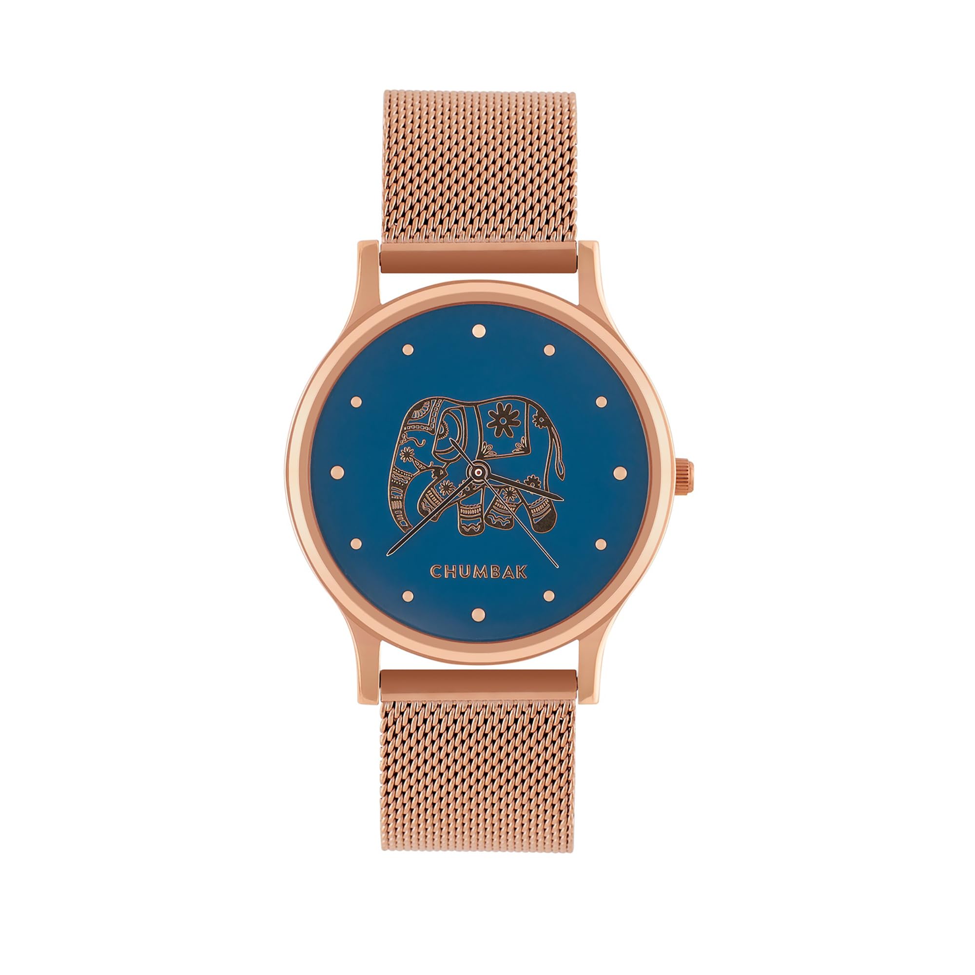 TEAL BY CHUMBAK Analog Wrist Watch for Women | Round Dial | Floral Strap | Stylish Fashion Watch | Gift for Girls & Ladies | Casual & Work Wear